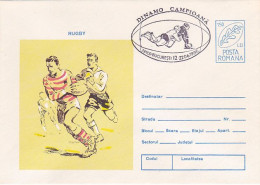 SPORTS, RUGBY, DINAMO- NATIONALCHAMPION POSTMARK, COVER STATIONERY, 1996, ROMANIA - Rugby