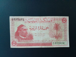 5 PIASTRES 1952 LIBYE.RARE/SCARCE - Libya