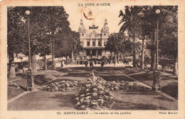 MONACO - La Côte D'Azur - Monte Carlo - Le Casino Et Les Jardins  - Carte Postale Ancienne - Monte-Carlo