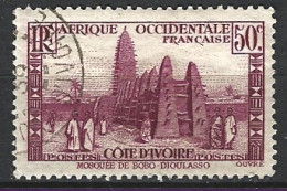 COTE D'IVOIRE. N°120 Oblitéré De 1936. Mosquée. - Mosquées & Synagogues