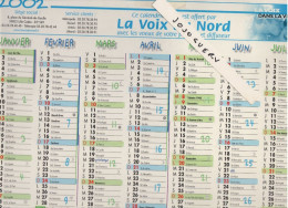 Calendrier Mural 2002 La Voix Du Nord ; Format 33x25 Recto Verso - Grossformat : 1991-00