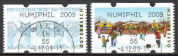 MiNr. ATM 14 + 15  D, Eindruck: „NUMIPHIL 2009“; Weihnachten; Gestempelt - Timbres De Distributeurs [ATM]