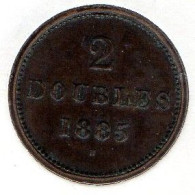 GUERNSEY, 2 Doubles, Copper, Year 1885, KM # 9 - Guernsey