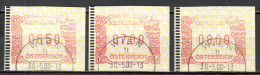 MiNr. ATM 4 (3x), Internationale Briefmarkenausstellung WIPA 2000, Wien; Gestempelt: B - Automatenmarken [ATM]