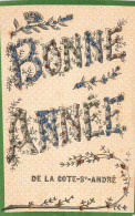 La Côte St André * 1907 Souvenir Du Village , Bonne Année ! * Paillettes - La Côte-Saint-André