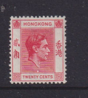 HONG KONG  -  1938-52 George VI Multiple Script CA 20c Hinged Mint - Unused Stamps