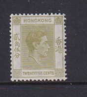 HONG KONG  -  1938-52 George VI Multiple Script CA 25c Hinged Mint - Nuevos