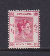 HONG KONG  -  1938-52 George VI Multiple Script CA 80c Hinged Mint - Ungebraucht