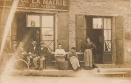 Izeaux * Carte Photo 1908 * Devanture De Café De La Mairie Vve GENON * Commerce Magasin Villegeois - Andere & Zonder Classificatie