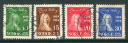 NORWAY 1934 Holberg Anniversary Set Used.  Michel 168-71 - Oblitérés