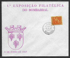 Portugal Lettre Expo Philatelique Bombarral Leiria 1957 Philatelic Expo Event Cover - Maschinenstempel (Werbestempel)