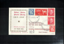 New Zealand 1957 Interesting Letter To Germany DDR - Covers & Documents