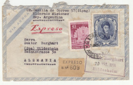 Argentina Air Mail Letter Cover Posted Express 1956 To Germany B231120 - Storia Postale