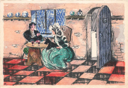 ILLUSTRATEUR - Un Déjeuner En Couple - Colorisé - Carte Postale Ancienne - Other & Unclassified