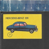 MERCEDES BENZ 220 (CLASSIC CARS VOITURES AUTOS VETERAN OLDTIMERS) MATCHBOX LABEL MADE FINLAND - Zündholzschachteletiketten