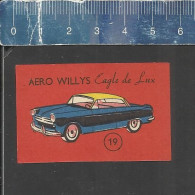 AERO WILLYS EAGLE DE LUX (CLASSIC CARS VOITURES AUTOS VETERAN OLDTIMERS) MATCHBOX LABEL MADE FINLAND - Zündholzschachteletiketten