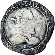 France, Henri III, 1/2 Franc Au Col Plat, 1578, Troyes, TB, Argent, Gadoury:487 - 1574-1589 Enrique III