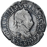 France, Henri III, 1/2 Franc Au Col Plat, 1587, Rouen, TB, Argent, Gadoury:487 - 1574-1589 Hendrik III