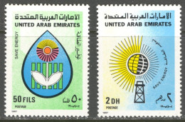 UAE - EMIRATES 1987 - Energy Saving And Environmental Protection - Derrick - Oil - Petroleum - Petrole - Sun - Soleil - Aardolie