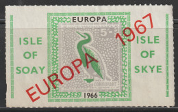 GB Soay Island Of Scottland  1967   Nr. 47A Overprint Europa 1967  Rouletted     MNH - Werbemarken, Vignetten
