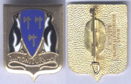 Insigne De L'Aviso Colonial Dumont Durville ( Bandeau Doré ) - Navy