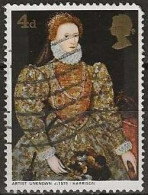 GREAT BRITAIN 1968 British Paintings - 4d Queen Elizabeth I (unknown Artist) FU - Usati