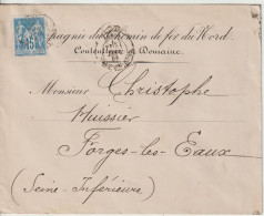 France Lettre 1882 De Paris Gare Du Nord Pour Forges (76) Avec Entete Compagnie Du Chemin De Fer Du Nord - 1877-1920: Semi-Moderne