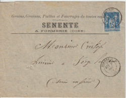 France Lettre 1883 De Formerie Pour Forges (76) Avec Entete Grains, Graines, Pailles Et Fourrages - 1877-1920: Semi Modern Period