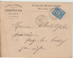 France Lettre 1878 De Falaise Pour Forges (76) Avec Ambulant Serquigny à Rouen Au Dos - 1877-1920: Semi-moderne Periode