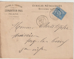 France Lettre 1878 De Falaise Pour Forges (76) Avec Ambulant Serquigny à Rouen Au Dos - 1877-1920: Semi Modern Period