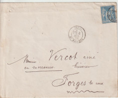 France Lettre 1879 De Paris Bd Magenta Pour Forges (76) - 1877-1920: Période Semi Moderne