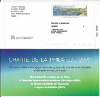 PAP LA ROCHELLE CHARTE DE LA PHILATELIE 2009 PHILAPOSTE BOULAZAC. Ouvert - TB. - PAP : Su Commissione Privata TSC E Sovrastampe Semi-ufficiali