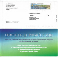 PAP LA ROCHELLE CHARTE DE LA PHILATELIE 2009 PHILAPOSTE BOULAZAC. Ouvert - TB. - PAP: TSC Und Halboffizielle Aufdrucke