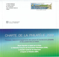 PAP LA ROCHELLE CHARTE DE LA PHILATELIE 2009 PHILAPOSTE BOULAZAC. Fermé - Neuf - TB. - PAP : Su Commissione Privata TSC E Sovrastampe Semi-ufficiali