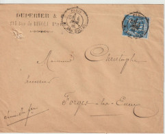 France Lettre 1881 De Paris Bd Des Halles Pour Forges (76) - 1877-1920: Semi Modern Period