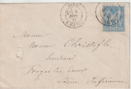 France Lettre 1877 De Paris R. Milton Pour Forges (76) - 1877-1920: Semi Modern Period