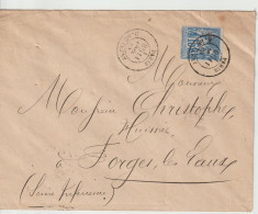 France Lettre 1880 De Paris R. De Cléry Pour Forges (76) - 1877-1920: Période Semi Moderne