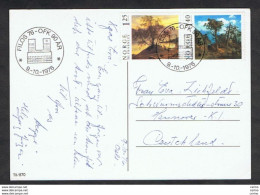 NORWAY: 9-10-1976 ILLUSTRATED POSTCARD "FILOS 76" WITH: 125 Ore + 140 Ore (688 + 689) - TO GERMANY - Lettres & Documents