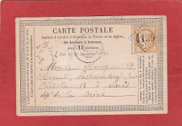 Carte Postale - Meuse - Verdun GC 4139 Sur Cérès N°55 15C Vers Paris 1875 - Cartoline Precursori