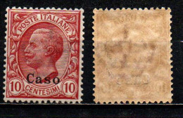 COLONIE ITALIANE - CASO - 1912 - VITTORIO EMANUELE III - 10 C - LEONI - MNH - Ägäis (Caso)