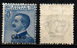 COLONIE ITALIANE - CASO - 1912 - VITTORIO EMANUELE III - 25 C - MICHETTI - MNH - Aegean (Caso)