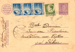 ROUMANIE / ROMANIA - INFLATION PERIOD : 1947 - STATIONERY POSTCARD With ADDED STAMPS - RATE : 1040 LEI (am750) - Covers & Documents