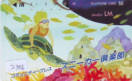 Télécarte Japon *  TURTLE (2386) PHONECARD JAPAN * TORTUE * TELEFONKARTE * SCHILDKRÖTE * SCHILDPAD - Turtles