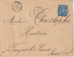 France Lettre 1881 De Paris Pal. Du Luxembourg Pour Forges (76) Cachet D'expéditeur Daté Analogue à La Poste - 1877-1920: Semi-Moderne