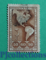 S681 - CARAIBI - CARIBBEAN 1944 MAPPA DELL'AMERICA - AMERICAS MAP 3c USATO - USED - Used Stamps