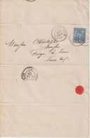 France Lettre 1879 De Courbevoie Pour Forges (76) - 1877-1920: Semi Modern Period