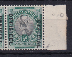 South Africa: 1930/47   Official - Springbok   SG O12?    ½d  ['Official' Dropped]  MH Strip Of 4 - Dienstmarken