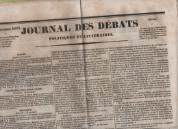 JOURNAL DES DEBATS 21 11 1833 - NAPLES - BRUXELLES - JAMAIQUE - ESPAGNE / PORTUGAL / SUCCESSION / BAYONNE / BEHOBIE ... - 1800 - 1849