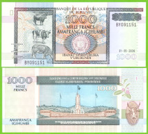 BURUNDI 1000 FRANCS 2006 P-39d  UNC - Burundi