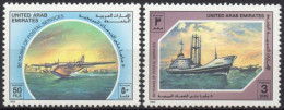 UNITED ARAB EMIRATES UAE 1989 - 2v - MNH - 80th Of  Anniv. Gulf Postal Service - Airplane - Ship - Sea - Poste - Post - Poste